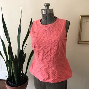 Coral peplum blouse